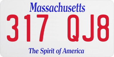 MA license plate 317QJ8