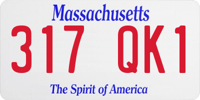 MA license plate 317QK1