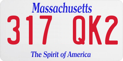 MA license plate 317QK2