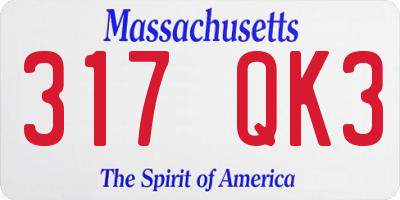 MA license plate 317QK3