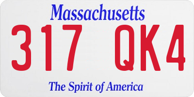 MA license plate 317QK4