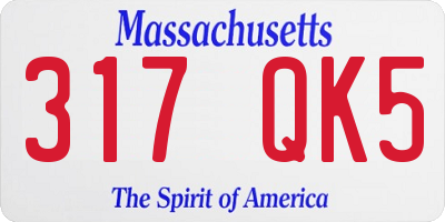 MA license plate 317QK5