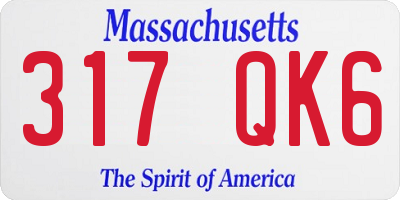 MA license plate 317QK6