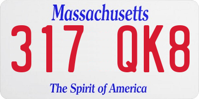 MA license plate 317QK8