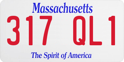 MA license plate 317QL1