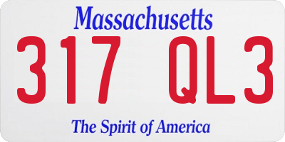 MA license plate 317QL3