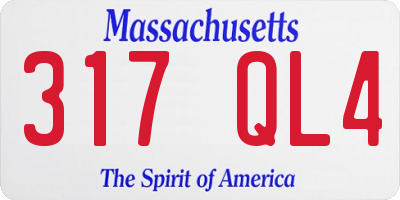 MA license plate 317QL4