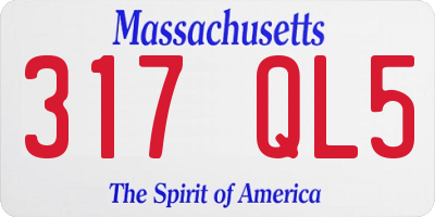 MA license plate 317QL5