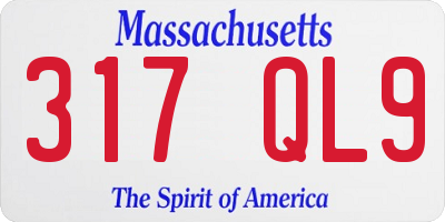 MA license plate 317QL9