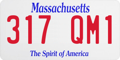 MA license plate 317QM1