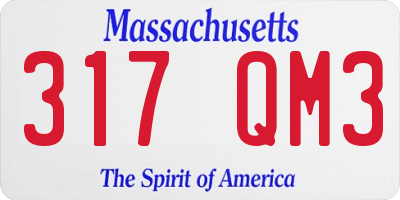 MA license plate 317QM3