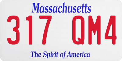 MA license plate 317QM4