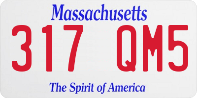 MA license plate 317QM5