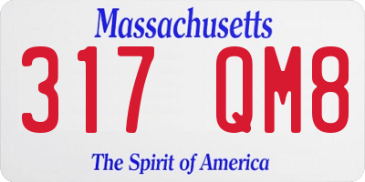 MA license plate 317QM8