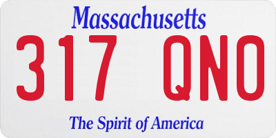 MA license plate 317QN0