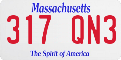 MA license plate 317QN3