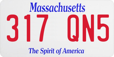 MA license plate 317QN5