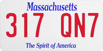 MA license plate 317QN7