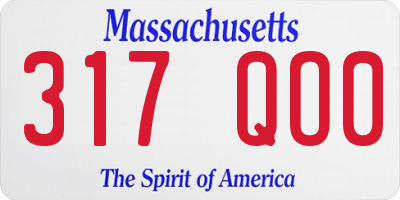 MA license plate 317QO0
