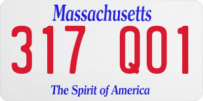 MA license plate 317QO1