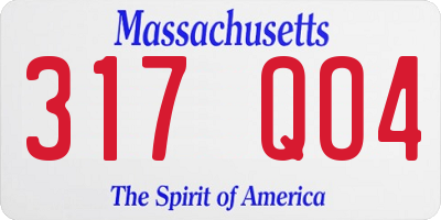 MA license plate 317QO4