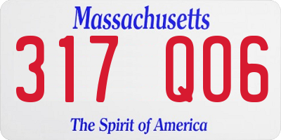 MA license plate 317QO6