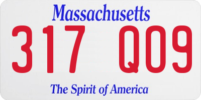 MA license plate 317QO9