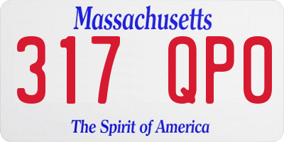 MA license plate 317QP0
