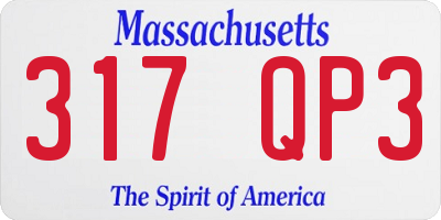 MA license plate 317QP3