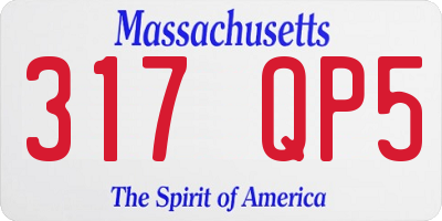 MA license plate 317QP5