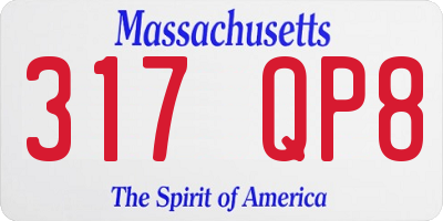 MA license plate 317QP8