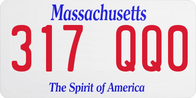 MA license plate 317QQ0