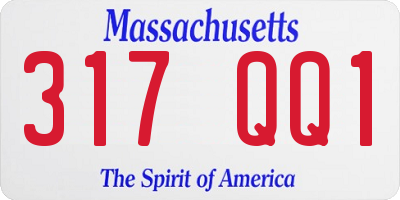 MA license plate 317QQ1