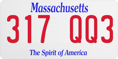 MA license plate 317QQ3