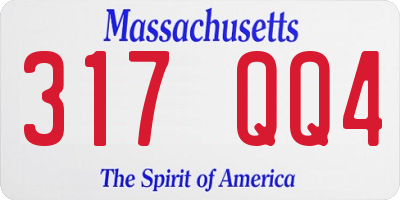 MA license plate 317QQ4
