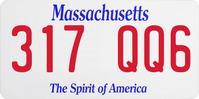 MA license plate 317QQ6