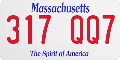 MA license plate 317QQ7