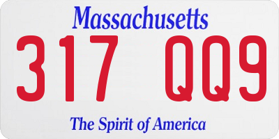 MA license plate 317QQ9