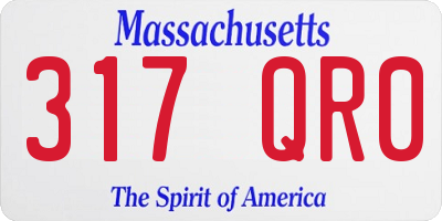 MA license plate 317QR0