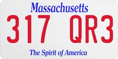MA license plate 317QR3
