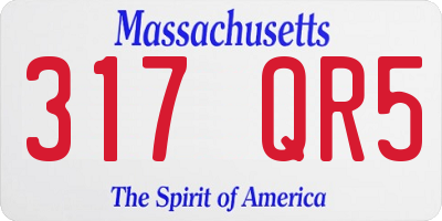 MA license plate 317QR5