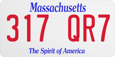 MA license plate 317QR7