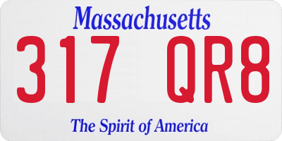 MA license plate 317QR8