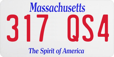 MA license plate 317QS4