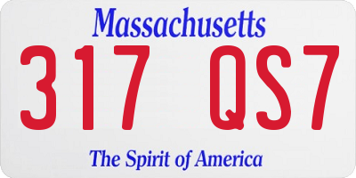 MA license plate 317QS7