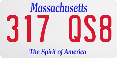 MA license plate 317QS8