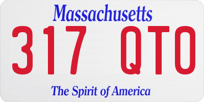 MA license plate 317QT0
