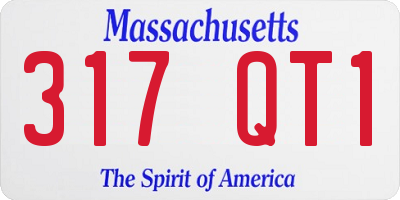MA license plate 317QT1
