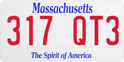 MA license plate 317QT3