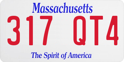 MA license plate 317QT4